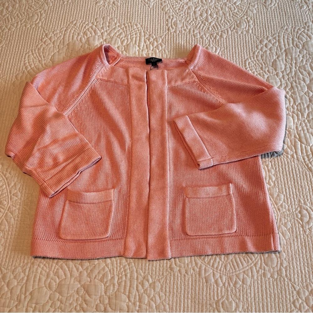 NWT Talbots pink cotton cardigan